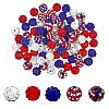 SUPERFINDINGS 80Pcs 5 Style Independence Day Theme Polymer Clay Rhinestone Round Beads RB-FH0001-07-1
