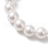 8mm Round Shell Pearl Beaded Stretch Bracelets BJEW-JB10241-4