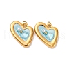 304 Stainless Steel Enamel Pendants STAS-U061-12G-1