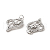 Brass Micro Pave Clear Cubic Zirconia Pendants KK-E068-VB191-2