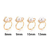 Brass Micro Pave Clear Cubic Zirconia Adjustable Ring Settings KK-T076-06G-8