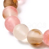 Colorful Tigerskin Glass Round Beads Stretch Bracelet for Teen Girl Women BJEW-JB06939-03-5