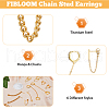 FIBLOOM 12Pcs 6 Style Stainless Steel & Brass & 316 Surgical Stainless Steel Stud Earrings EJEW-FI0002-79-3
