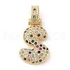 Brass Micro Pave Cubic Zirconia Pendants ZIRC-P121-01G-S-1