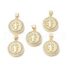 Brass Micro Pave Cubic Zirconia Pendants KK-F845-20G-4