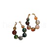 Glass Round Beaded Hoop Earrings FS-WG8B411-01-5