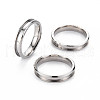 304 Stainless Steel Grooved Finger Ring Settings STAS-WH0039-01A-P-1