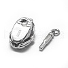 Anti-Tarnish Rhodium Plated 925 Sterling Silver Box Clasps STER-L057-010P-3
