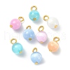 20Pcs Dyed Natural Selenite Round Charms PALLOY-JF02119-S-1
