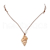 Mother's Day Jewellery Summer Beach Natural Cultured Freshwater Pearl & Natural Shell Pendant Necklaces NJEW-JN05100-04-4