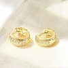 Brass Micro Pave Clear Cubic Zirconia Hoop Earrings EJEW-D311-137G-1
