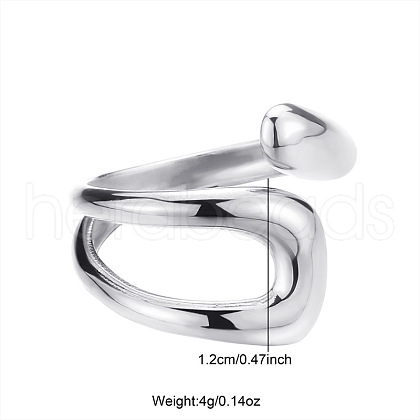 Non-Tarnish Stainless Steel Hollow Geometric Shape Open Ring AY8719-2-1