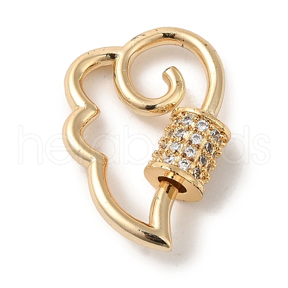 Brass Micro Pave CLear Cubic Zirconia Keychain Clasps KK-R162-028C-G-1