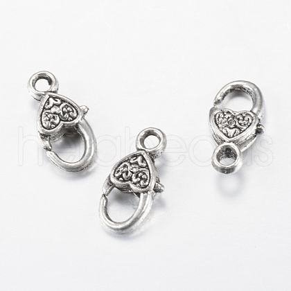 Tibetan Style Alloy Lobster Claw Clasps X-TIBE-T002-03AS-NR-1