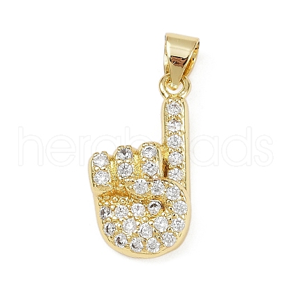 Brass Micro Pave Cubic Zirconia Pendants KK-S526-14G-B-1