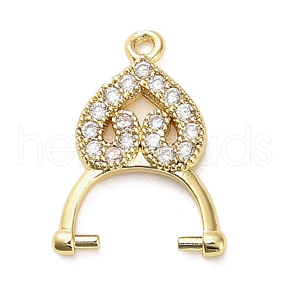 Brass Micro Pave Clear Cubic Zirconia Pendant Bails KK-L229-033G-1