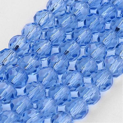 Transparent Glass Bead Strands GLAA-G013-8mm-25-1