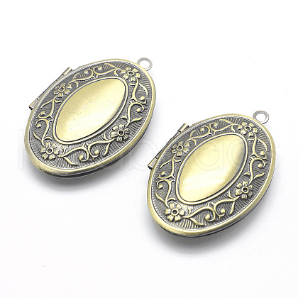 Brass Locket Pendants X-KK-F717-01AB-NR-1