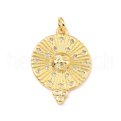 Brass Micro Pave Cubic Zirconia Pendants KK-G416-62G-1