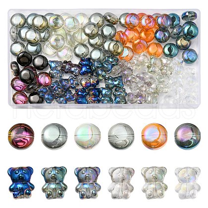 90Pcs 12 Style Electroplate Glass Beads Strands EGLA-YW0001-54-1