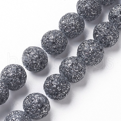 Natural Lava Rock Beads Strands G-F592-04A-8mm-1