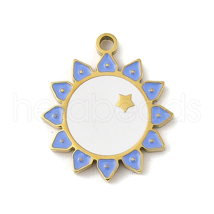 304 Stainless Steel Enamel Pendants STAS-U039-12G-1