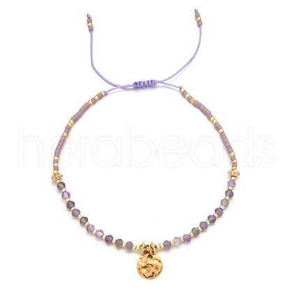 Natural Lapis Lazuli Braided Bead Bracelet FR2657-11-1