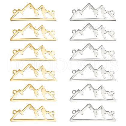 Unicraftale 20Pcs 2 Colors Stainless Steel Outline Connector Charms STAS-UN0047-49-1