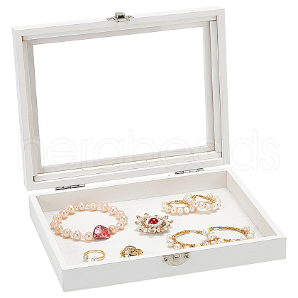 Rectangle Wooden Jewelry Presentation Box AJEW-WH0083-61-1
