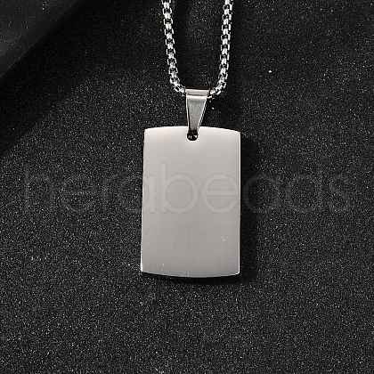 304 Stainless Steel Blank Pendant Necklaces NJEW-P329-04C-P-1