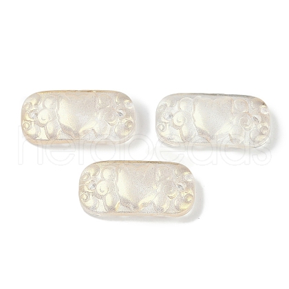 Spray Painted Transparent Glass Connector Charms X1-GLAA-H035-06A-1
