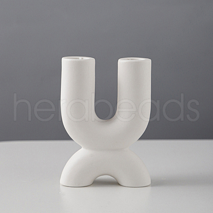 Ceramics 2 Arm Candlestick Holder CAND-PW0013-59A-1