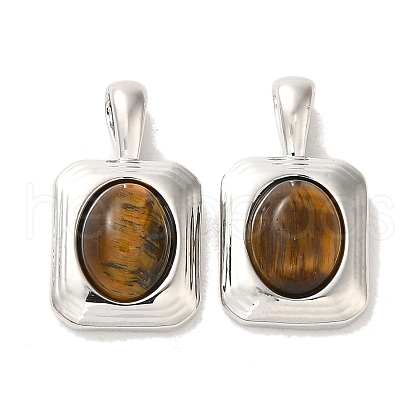 Natural Tiger Eye Pendants KK-H461-01P-1