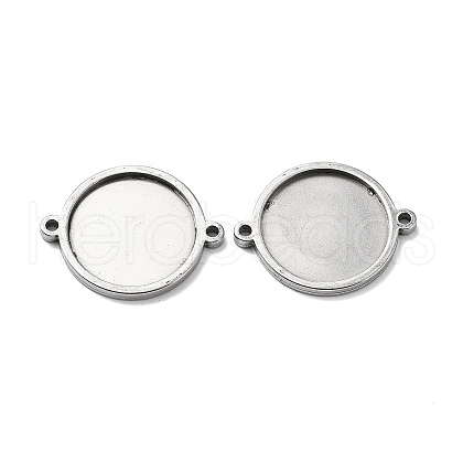 Non-Tarnish 201 Stainless Steel Cabochon Connector Settings STAS-E197-01P-1