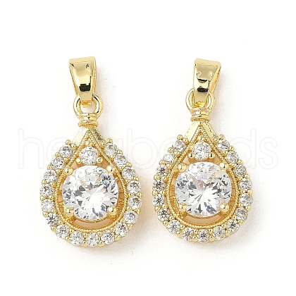 Brass Micro Pave Cubic Zirconia Pendants KK-K293-56G-1