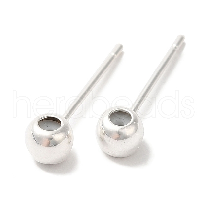 Brass Studs Earrings Finding KK-K383-04B-S-1