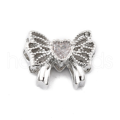 Brass Micro Pave Cubic Zirconia Beads KK-K371-48P-1