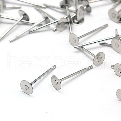 304 Stainless Steel Stud Earring Findings X-STAS-E025-6-1
