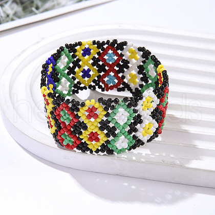 Bohemian Style Glass Seed Beaded Bracelets for Women FS-WGBF549-09-1