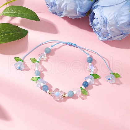 Natural Quartz Beads Braided Bead Bracelets BJEW-MZ00167-04-1