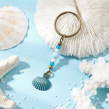 Alloy Conch Pendant Keychains KEYC-JKC01225-03-1