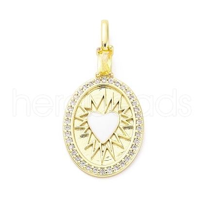 Brass Micro Pave Cubic Zirconia Enamel Pendants KK-D325-23G-01-1