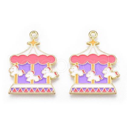 Circus Theme Alloy Enamel Pendants ENAM-P246-02D-1