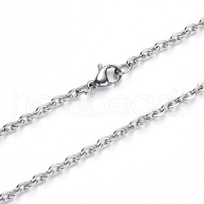 304 Stainless Steel Cable Chain Necklace NJEW-S420-004P-1