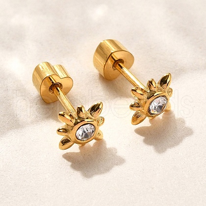 Ion Plating(IP) 304 Stainless Steel Stud Earrings EJEW-A118-16G-02-1