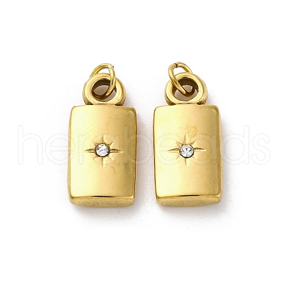 304 Stainless Steel Crystal Rhinestone Pendants STAS-E550-04G-1