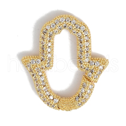 Rack Plating Brass Micro Pave Cubic Zirconia Twister Clasps KK-NH0002-07G-01-1