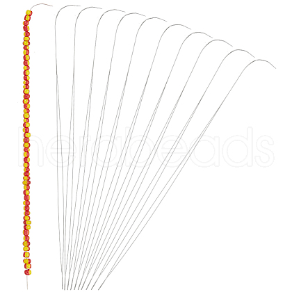 Beebeecraft 10Pcs 201 Stainless Steel Bented Beading Needles TOOL-BBC0001-07-1-1