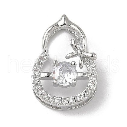 Brass Micro Pave Cubic Zirconia Pendants KK-D357-17A-P-1