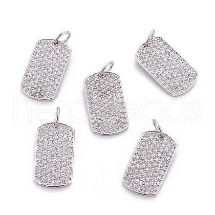 Brass Micro Pave Cubic Zirconia Pendants ZIRC-L070-42P-1